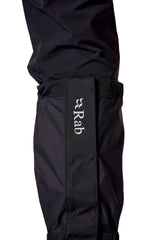 Rab Trek Gaiter in Black - worn, side/logo detail