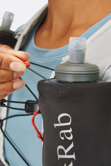Rab Veil 12L Lightweight Running Vest in Gargoyle/Graphene - Flask Pocket Detail