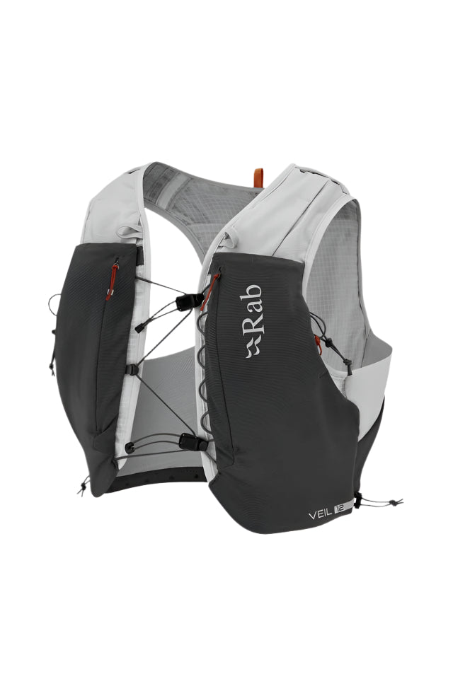 Rab Veil 12L Lightweight Running Vest in Gargoyle/Graphene - Front View