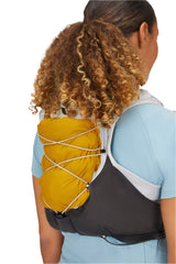 Rab Veil 12L Lightweight Running Vest in Gargoyle/Graphene - On Model Side Close Up