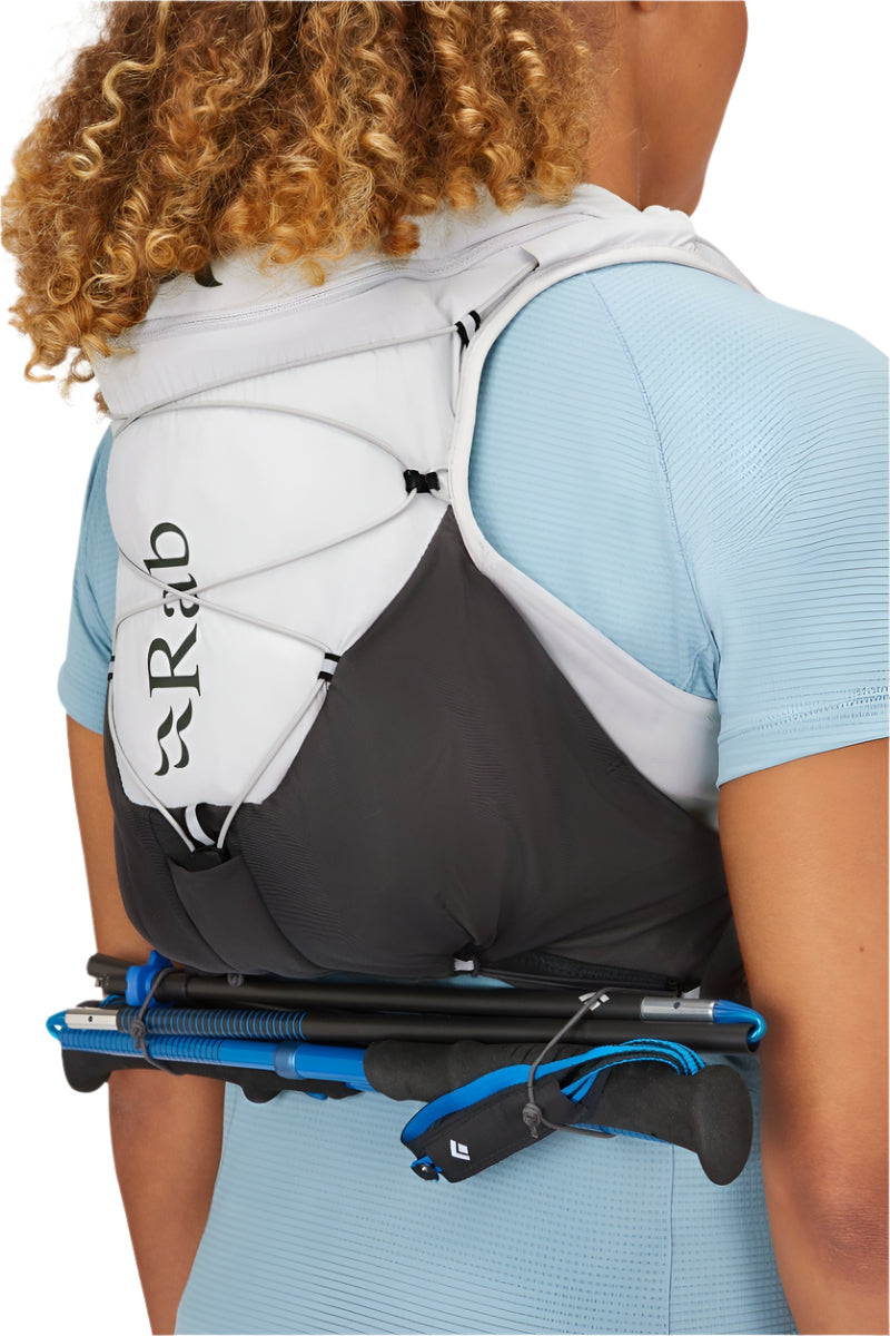 Rab Veil 12L Lightweight Running Vest in Gargoyle/Graphene - Sternum Strap Detail
