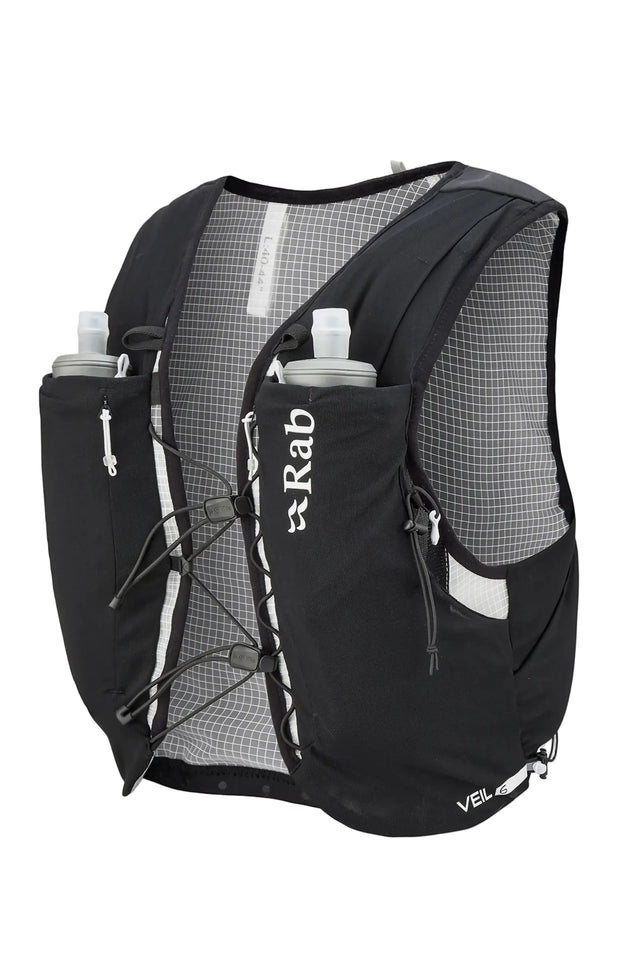Rab Veil 6L Lightweight Running Vest in Black - Three Quarter Front View