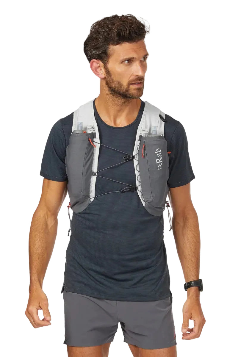 Rab Veil 6L Lightweight Running Vest in Gargoyle/Graphene - Model Front View