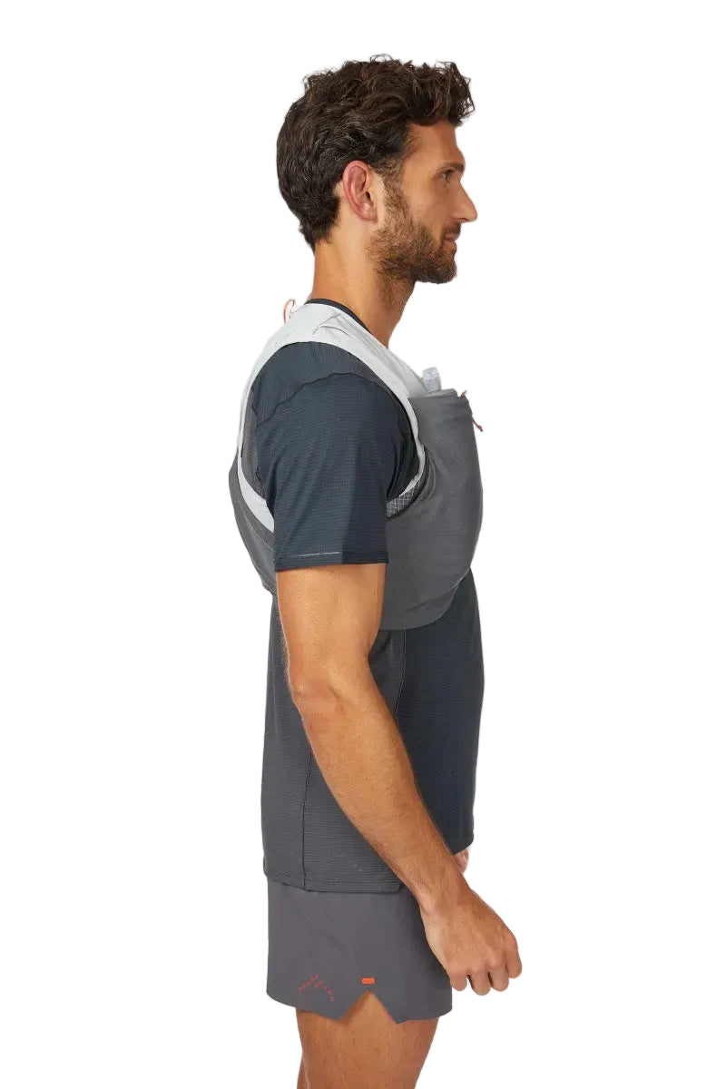 Rab Veil 6L Lightweight Running Vest in Gargoyle/Graphene - Model Side View
