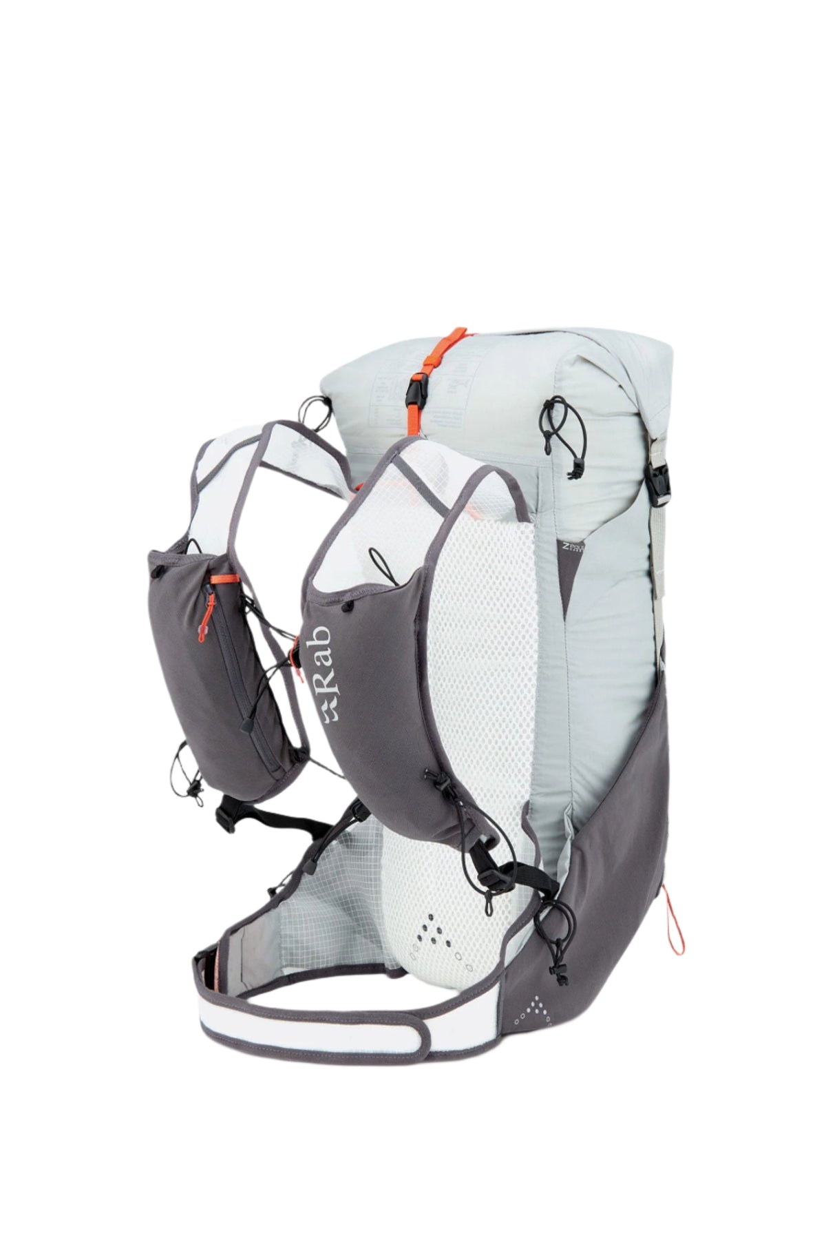Rab Veil XP 20L Waterproof Pack in Pewter/Graphene - Back System Detail