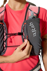 Rab Veil XP 20L Waterproof Pack in Pewter/Graphene - On Model Harness Pocket Access