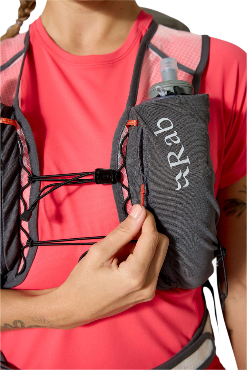 Rab Veil XP 20L Waterproof Pack in Pewter/Graphene - On Model Harness Pocket Access