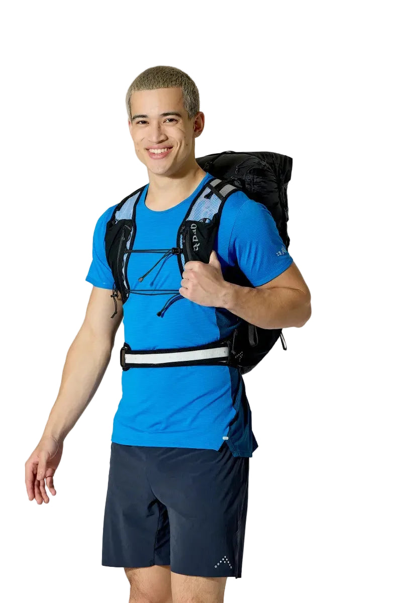 Rab Veil XP 30L Waterproof Pack in Black - On Model Front View Alt