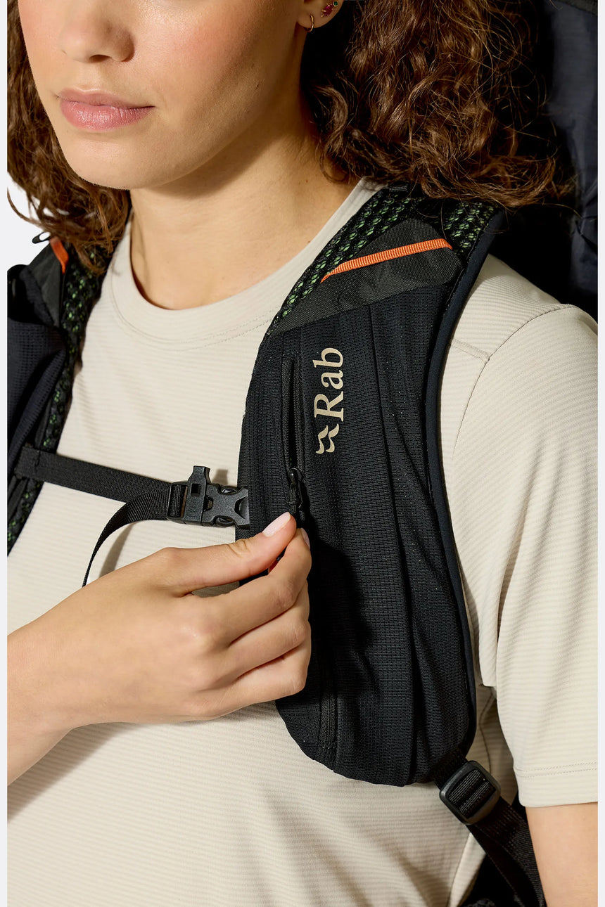Rab Women's Airox ND 28 Day Pack in Fig Green/Black - Back System Detail