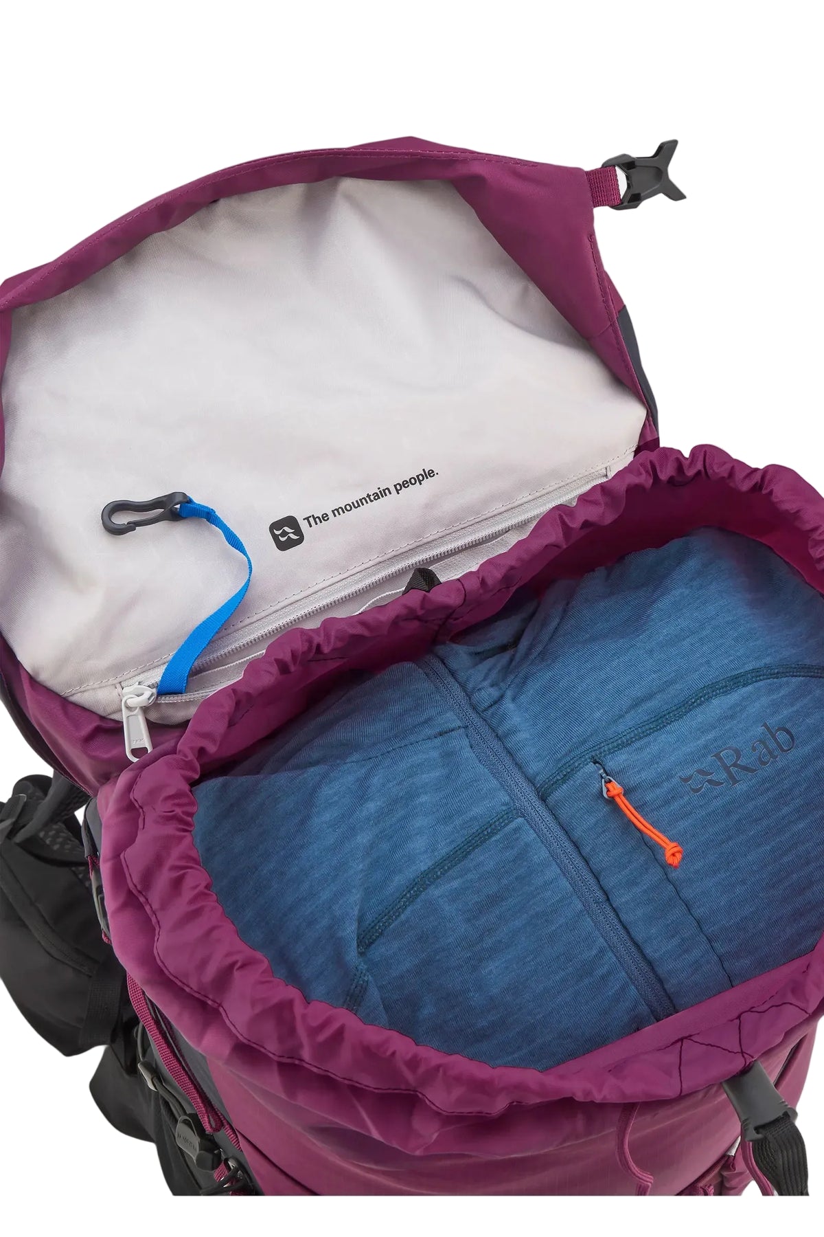 Rab Women's Airox ND 34 Day Pack in Mulberry/Black - Hydration Sleeve Detail