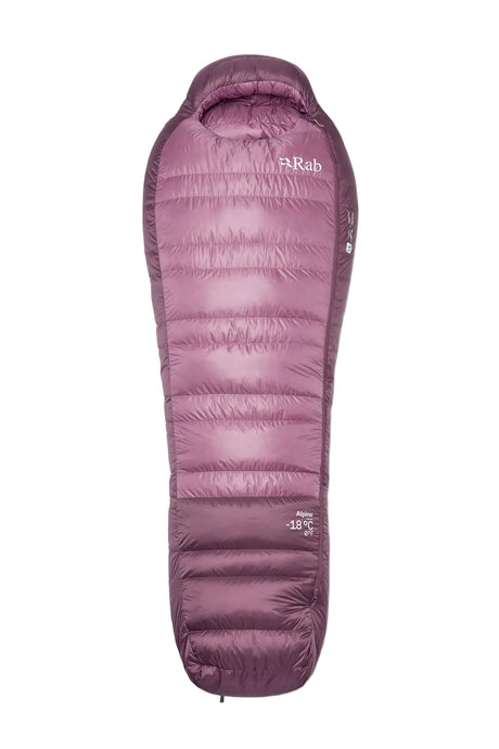 Rab Women's Alpine Down Sleeping Bag (-18°C/0F) in Iris/Dark Iris - front