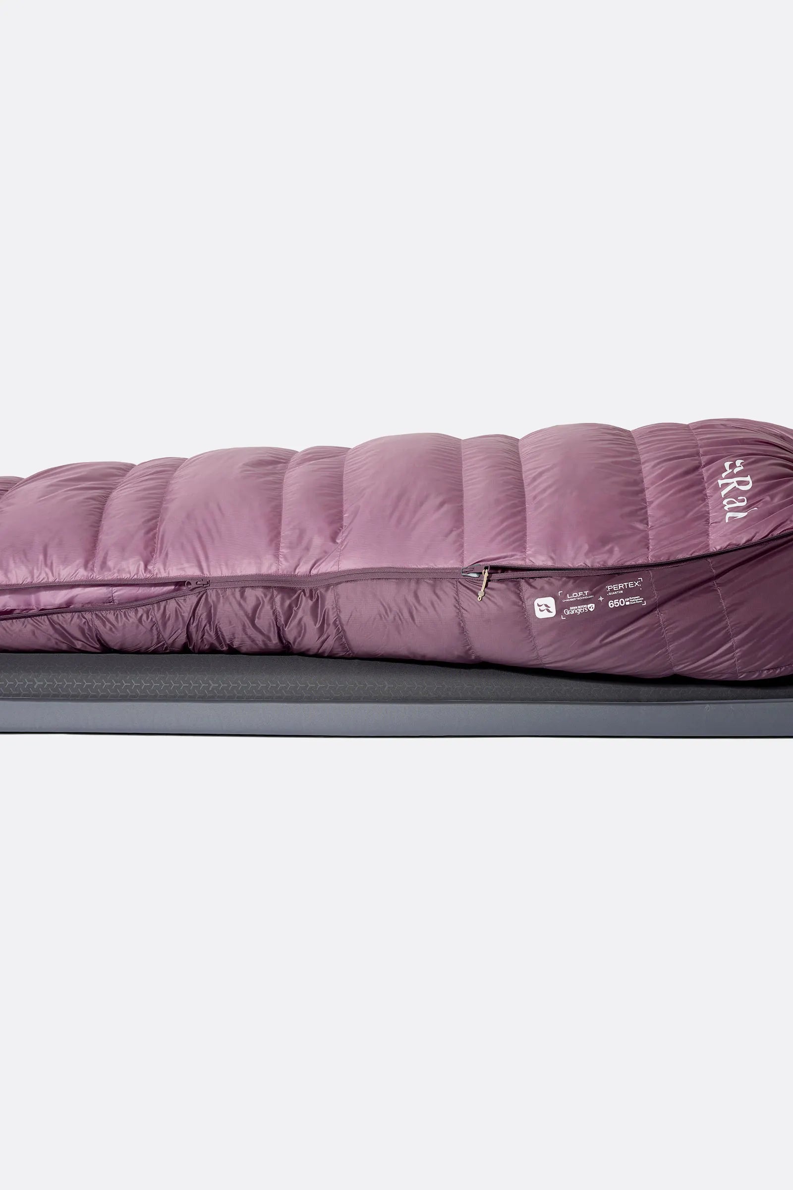 Rab Women's Alpine Down Sleeping Bag (-18°C/0F) in Iris/Dark Iris - worn