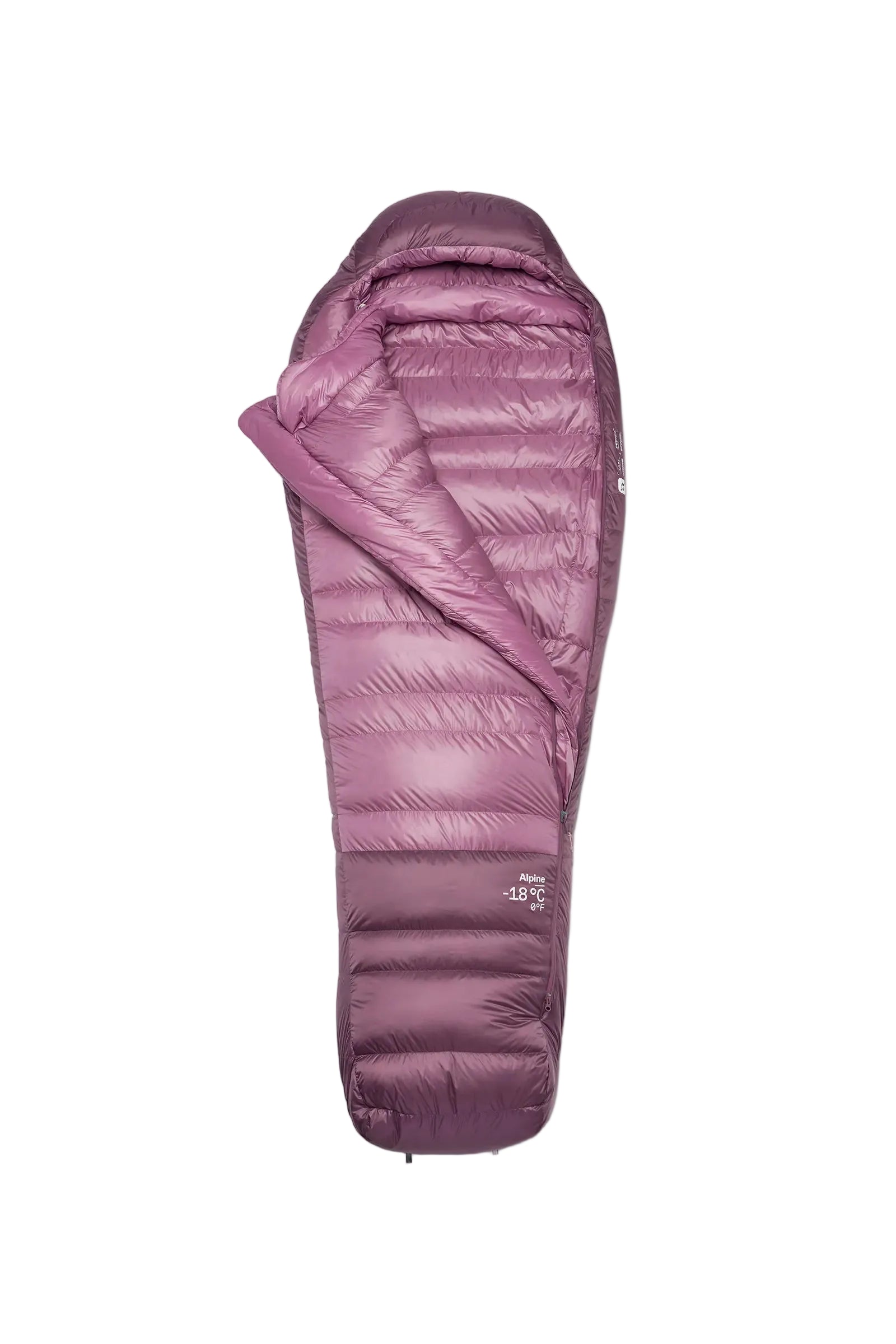 Rab Women's Alpine Down Sleeping Bag (-18°C/0F) in Iris/Dark Iris - worn, lifestyle