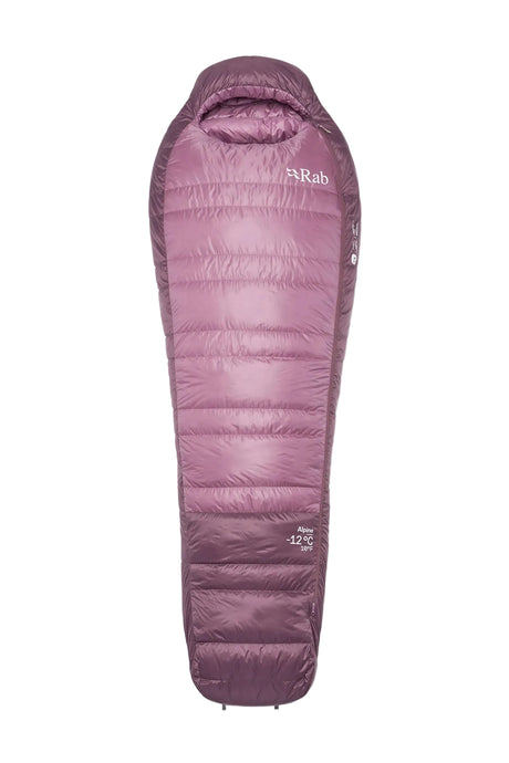 Rab Women's Alpine Down Sleeping Bag (-12°C/10F) in Iris/Dark Iris - Front
