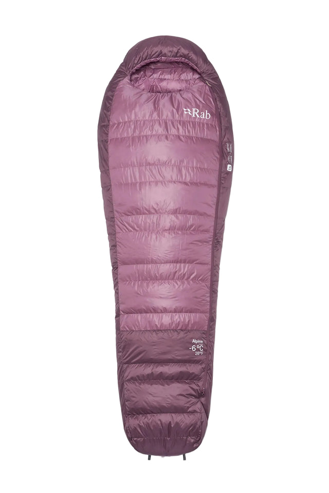 Rab Women's Alpine Down Sleeping Bag (-6°C/21F) in Iris/Dark Iris - Front