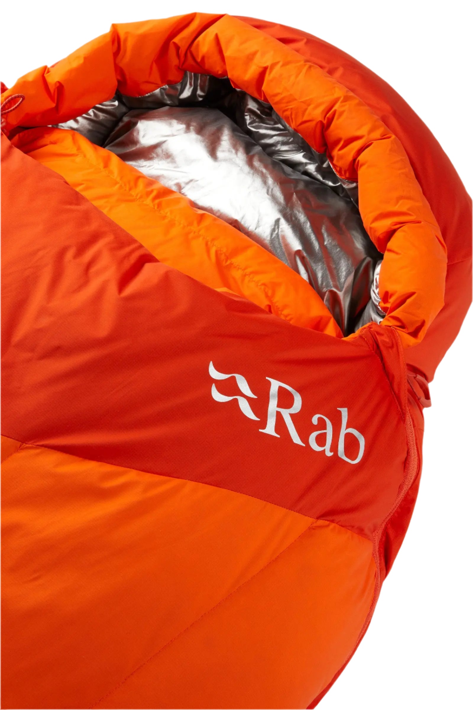 Rab Women's Andes Infinium 800 Down Sleeping Bag in Atomic - hood lining detail
