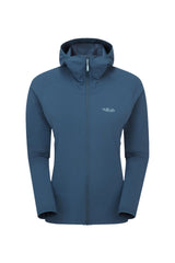 Rab Women's Borealis Hooded Jacket in Tempest Blue - front