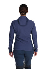 Rab Women's Capacitor Hoody in Patriot Blue (styling reference) - worn, front, full length