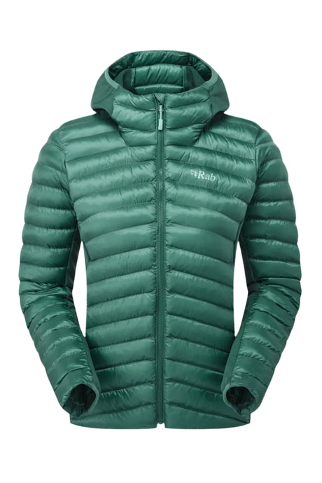 Rab Women's Cirrus Flex Insulated Hooded Jacket in Eucalyptus/Green Slate - front