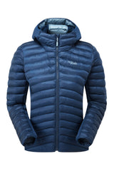 Rab Women's Cirrus Flex Insulated Hooded Jacket in Tempest Blue - front