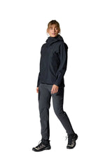 Rab Women's Downpour Eco Jacket in Black (styling reference) - worn, front, full length