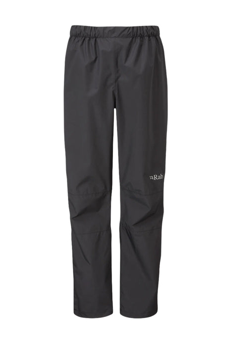 Rab Women's Downpour Eco Waterproof Full Zip Pants in Black - front