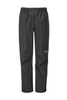 Rab Women's Downpour Eco Waterproof Full Zip Pants in Black - front