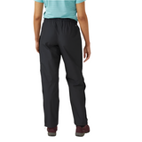Rab Women's Downpour Eco Waterproof Full Zip Pants in Black - worn, back