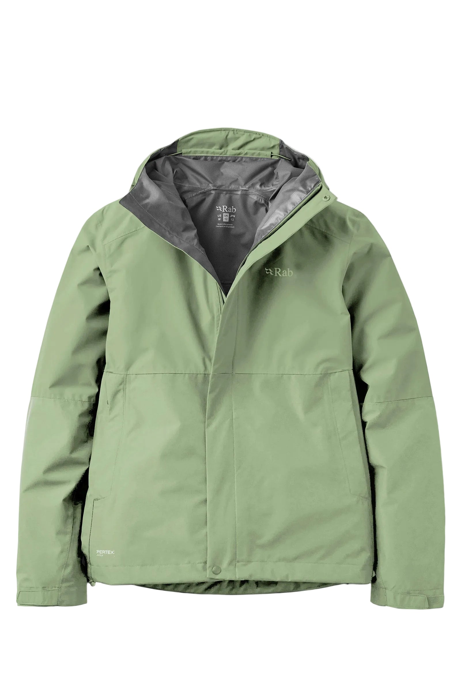 Rab Women's Downpour Waterproof Jacket in Dark Fig Green - front