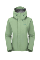 Rab Women's Downpour Waterproof Jacket in Fig Green - front