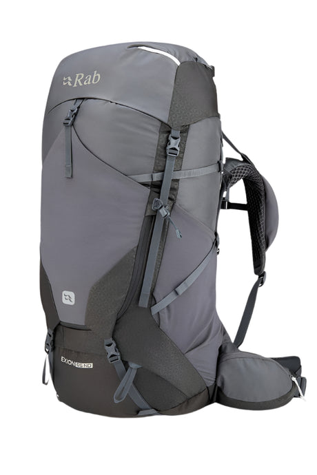 Rab Women's Exion ND65L Hiking Pack in Anthracite/Graphene - Front View