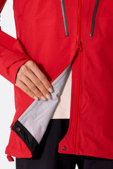 Rab Women's Firewall Guide Waterproof Jacket in Summit Red - interior detail worn
