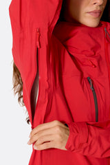 Rab Women's Firewall Guide Waterproof Jacket in Summit Red - second hood adjustment detail