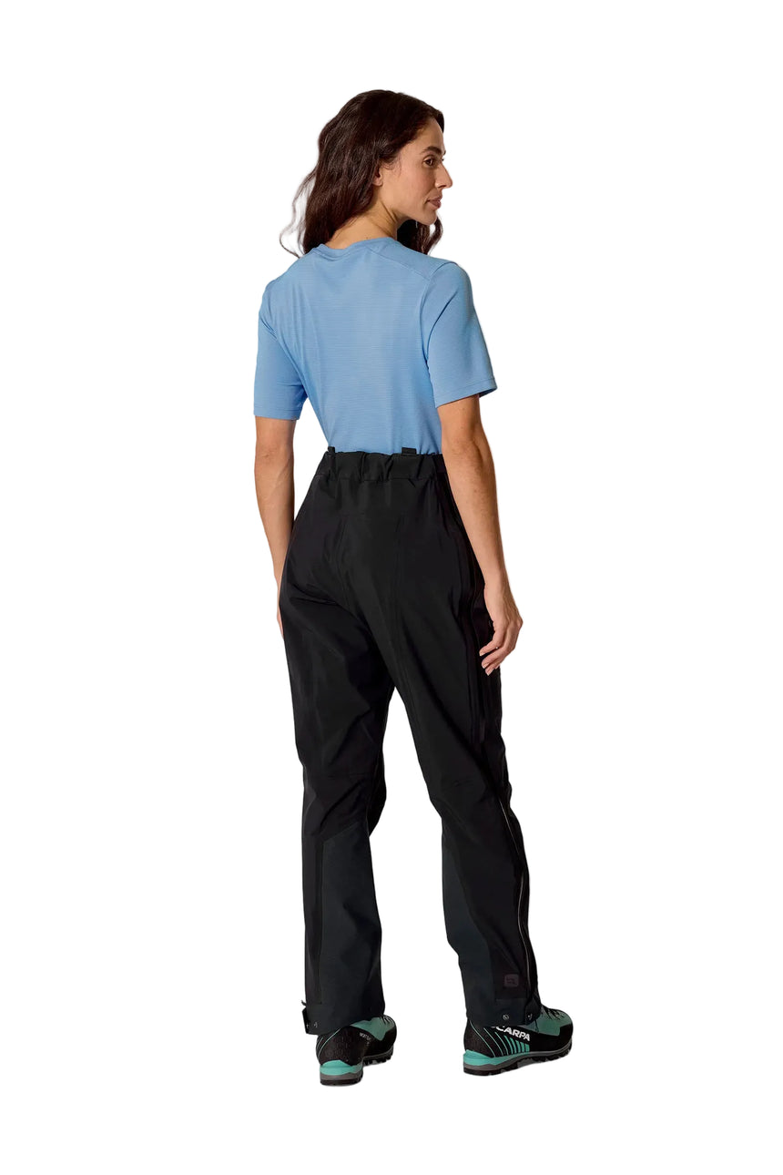 Rab Women's Firewall Guide Waterproof Pants in Black - worn, back three-quarter