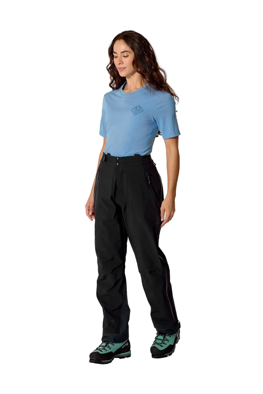 Rab Women's Firewall Guide Waterproof Pants in Black - worn, back
