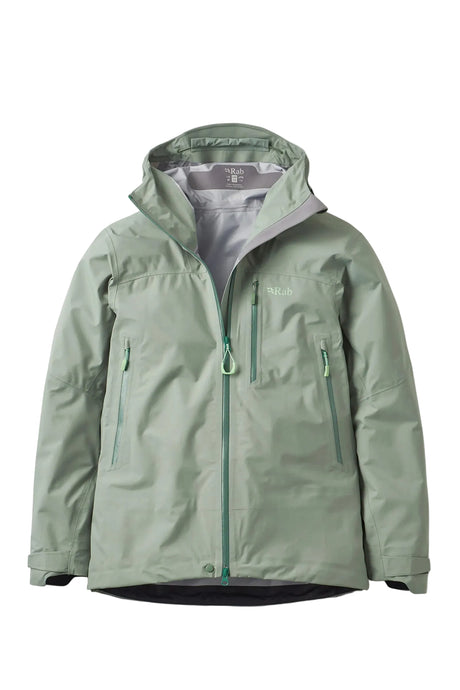 Rab Women's Firewall Mountain Waterproof Jacket in Dark Fig Green - front
