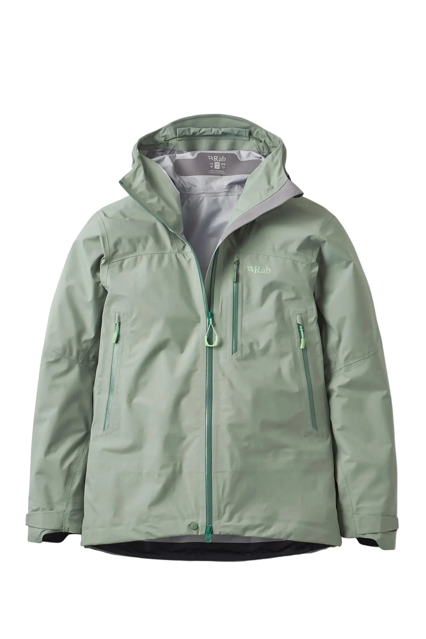 Rab Women's Firewall Mountain Waterproof Jacket in Dark Fig Green - front