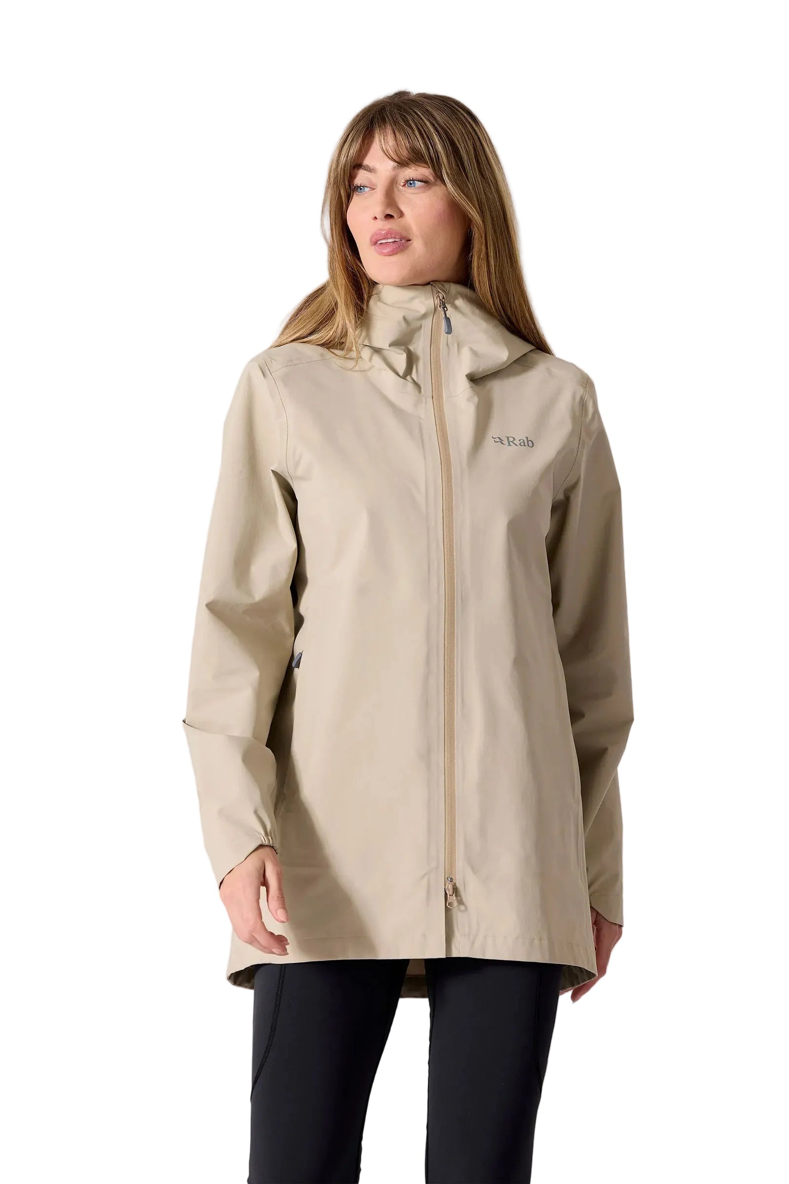 Rab Women's Firewall Waterproof Parka in Dark Pebble - worn, front (3 of 5)