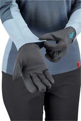 Rab Women's Flux Liner Gloves in Beluga - Worn Wrist Detail