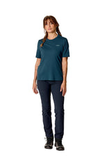 Rab Women's Force Cirque Tee in Tempest Blue - worn