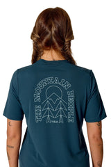 Rab Women's Force Cirque Tee in Tempest Blue - worn