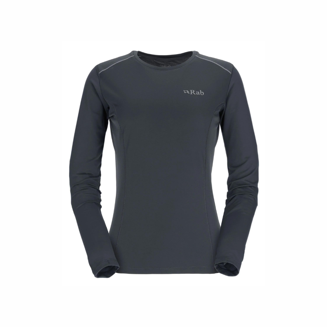 Rab Women's Force LS Tee in Beluga - Front
