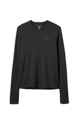 Rab Women's Force LS Tee in Black - Front