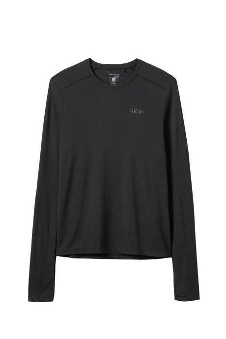 Rab Women's Force LS Tee in Black - Front