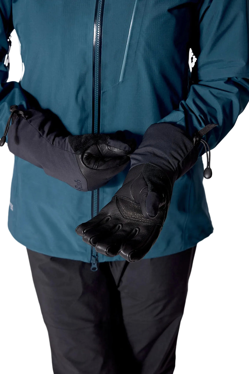 Rab Women's Guide GORE-TEX Gauntlets in Black - worn