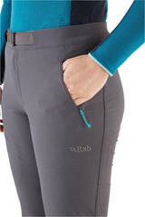Rab Women's Incline AS Softshell Pants in Graphene - Pocket Detail
