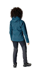 Rab Women's Kangri GORE-TEX Jacket in Tempest Blue (Reference) - Back Worn Full Length