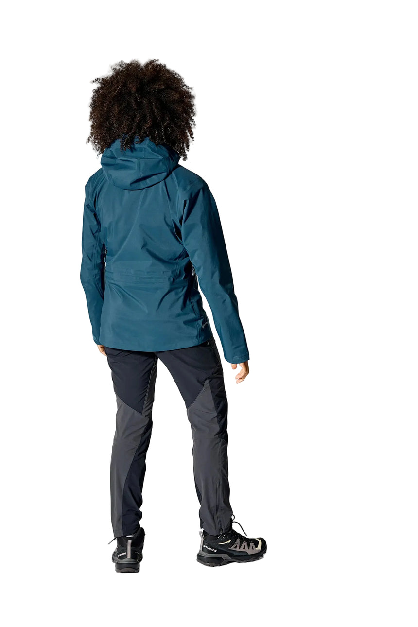 Rab Women's Kangri GORE-TEX Jacket in Tempest Blue (Reference) - Back Worn Full Length