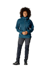 Rab Women's Kangri GORE-TEX Jacket in Tempest Blue (Reference) - Front Worn Full Length