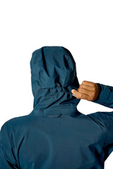 Rab Women's Kangri GORE-TEX Jacket in Tempest Blue (Reference) - Hood Adjustment Detail